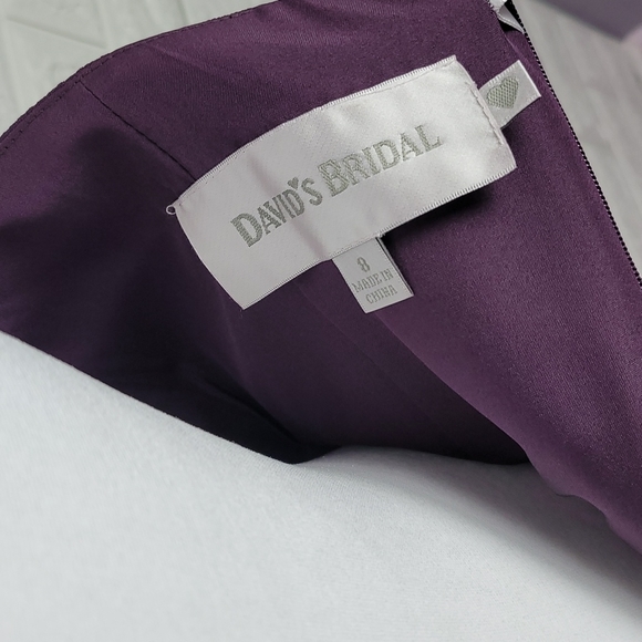 David's Bridal Strapless Dress - plum/purple - Picture 9 of 11